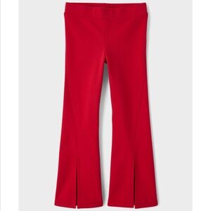 Red Flared slit Leggings